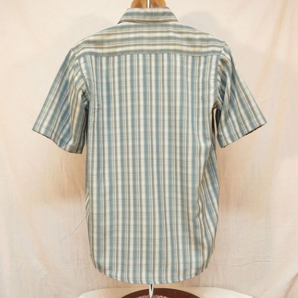 Wrangler Performance Shirt Gray and Aqua Plaid Size Small NWT Fishing Breathable - Picture 3 of 7